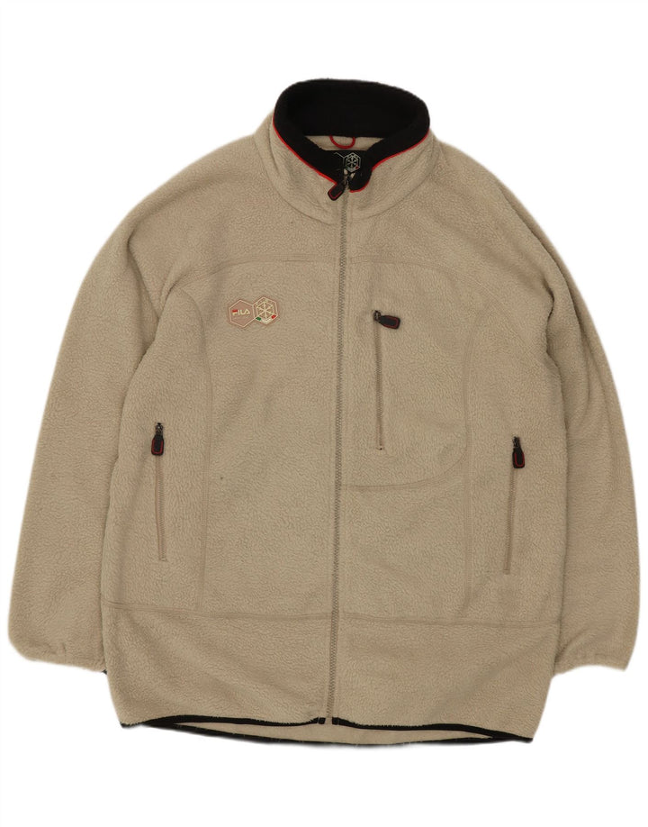 Fila Herren Fleecejacke UK 40 Large Beige Polyester