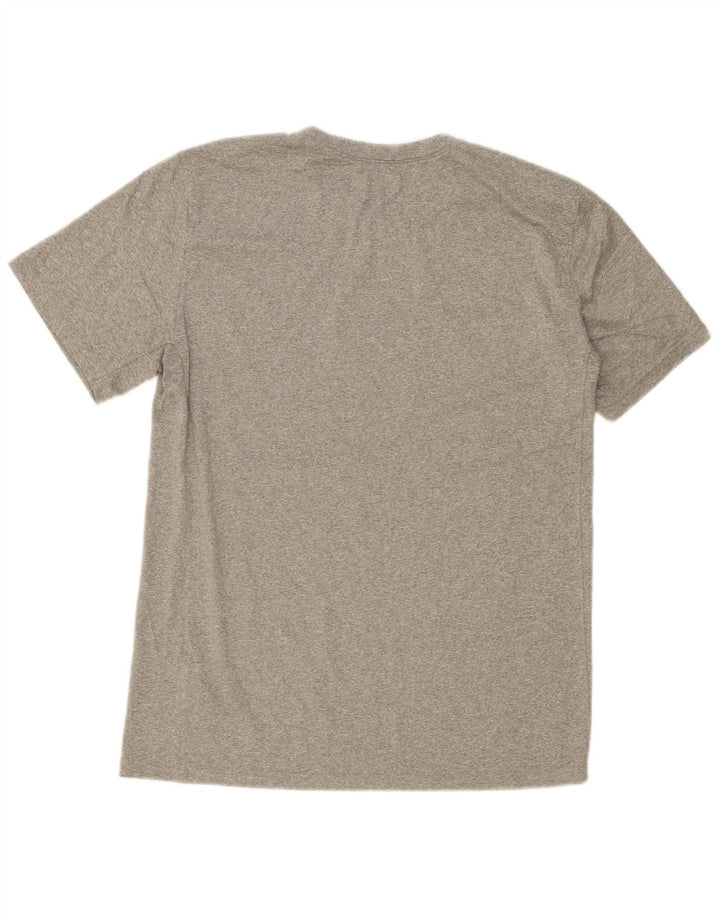 Nike Herren Dri Fit Grafik-T-Shirt-Oberteil aus mittelgrauem Polyester