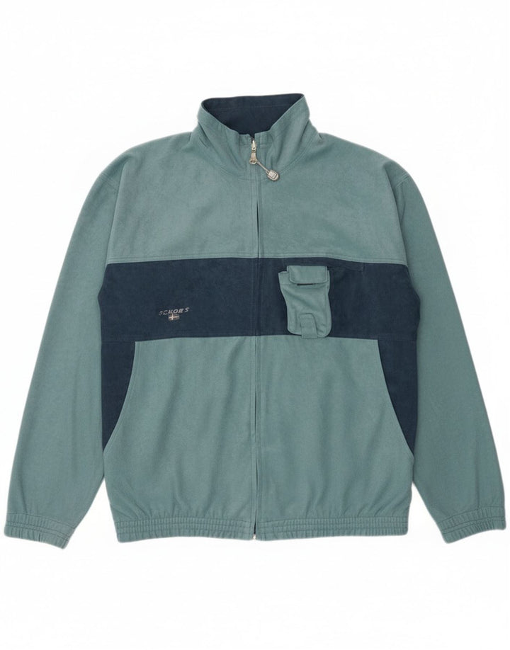 Mc Kees Herren-Trainingsanzugoberteil, mittelblaues Farbblock-Polyester