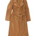 Benetton Damen Zweireihiger Mantel IT 44 Mittelbeige Wolle