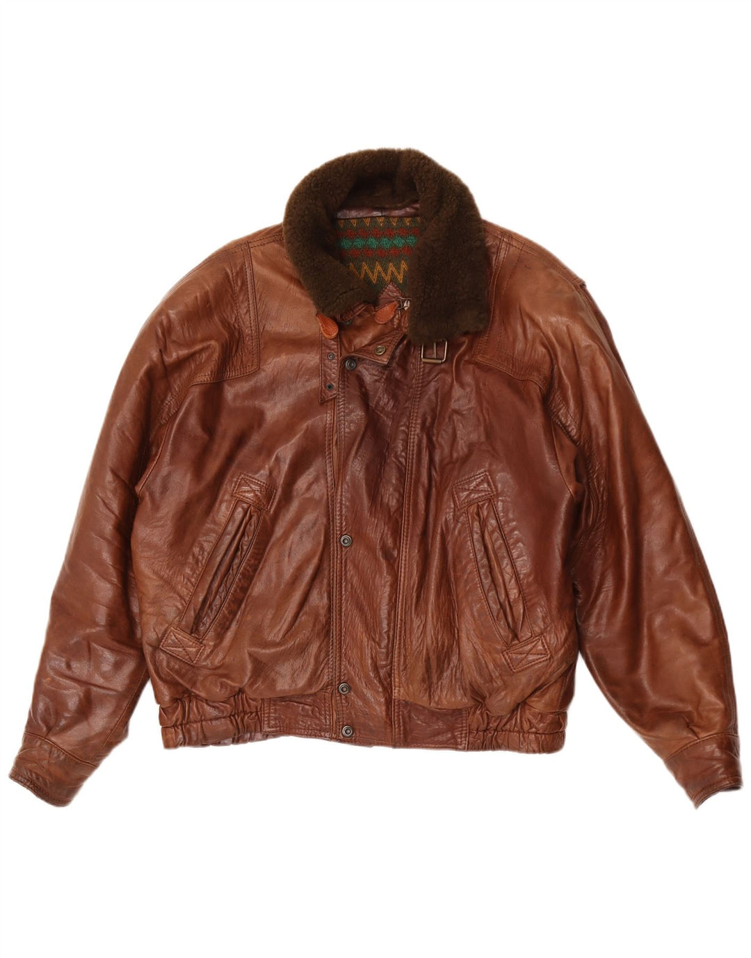 Vintage Herren Lederjacke IT 50 Large Braun