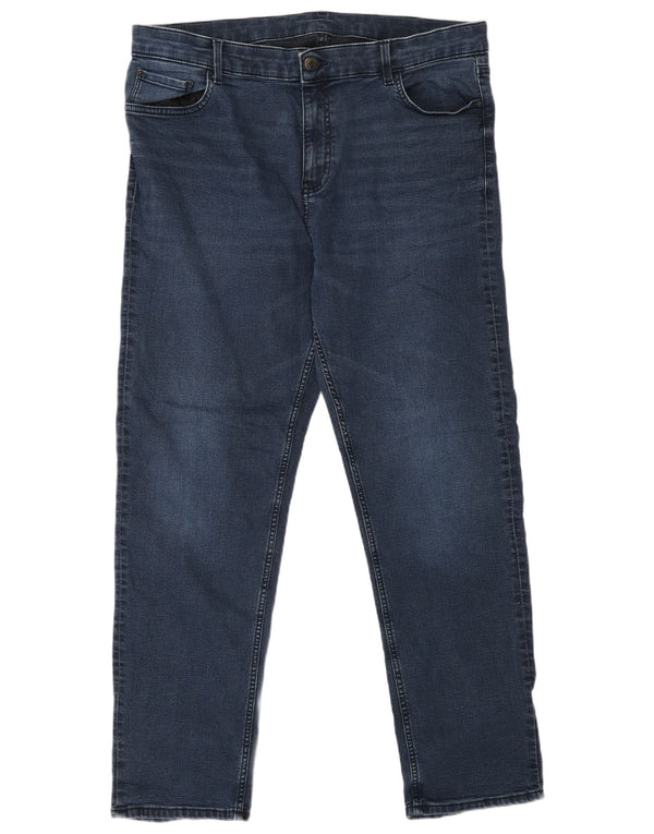 Marks & Spencer Womens Straight Jeans UK 18 XL W38 L30 Blue Cotton