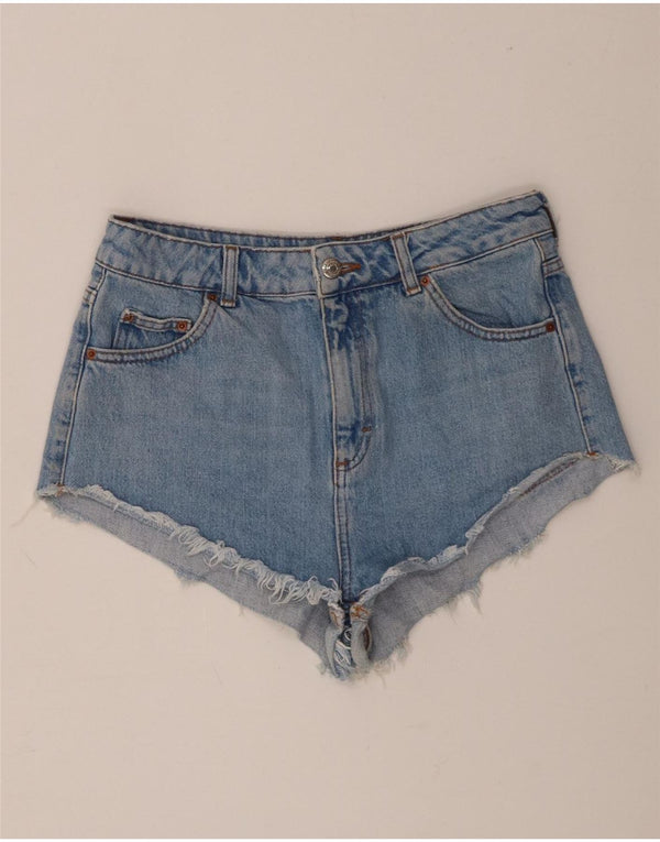Topshop Damen Kiri Denim Shorts UK 12 Medium W28 Blaue Baumwolle