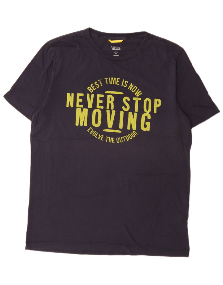 Camel Active Herren-T-Shirt mit Grafik, groß, marineblau, Baumwolle