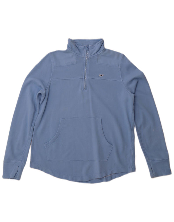 Vineyard Vines Damen-Sweatshirt in Übergröße mit Reißverschluss am Hals, Gr. 10, Größe S, Blau