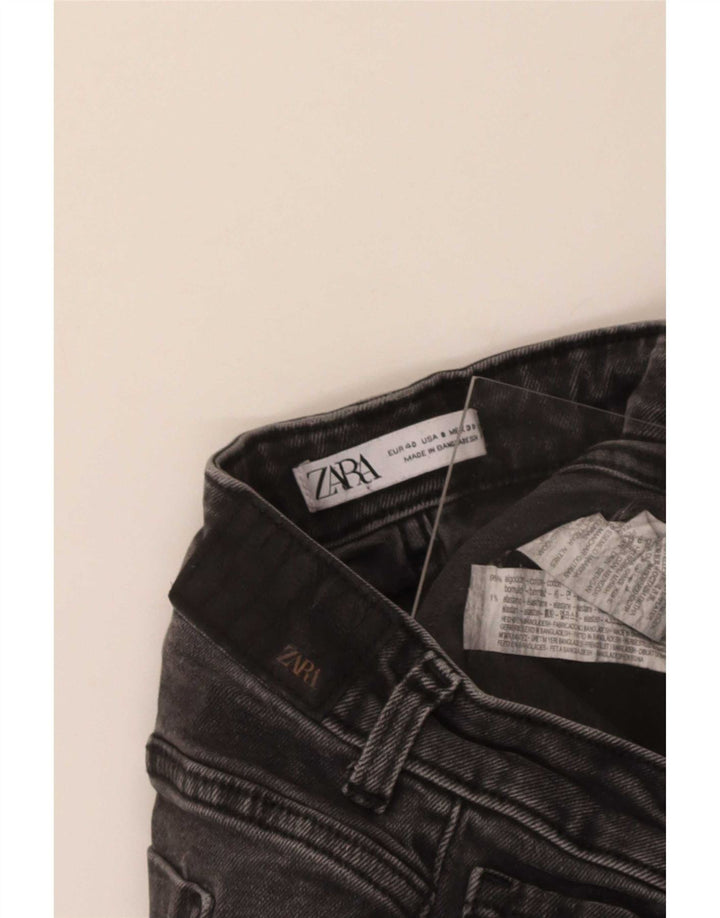 Zara Damen Schlagjeans EU 40 Medium W30 L34 Schwarze Baumwolle