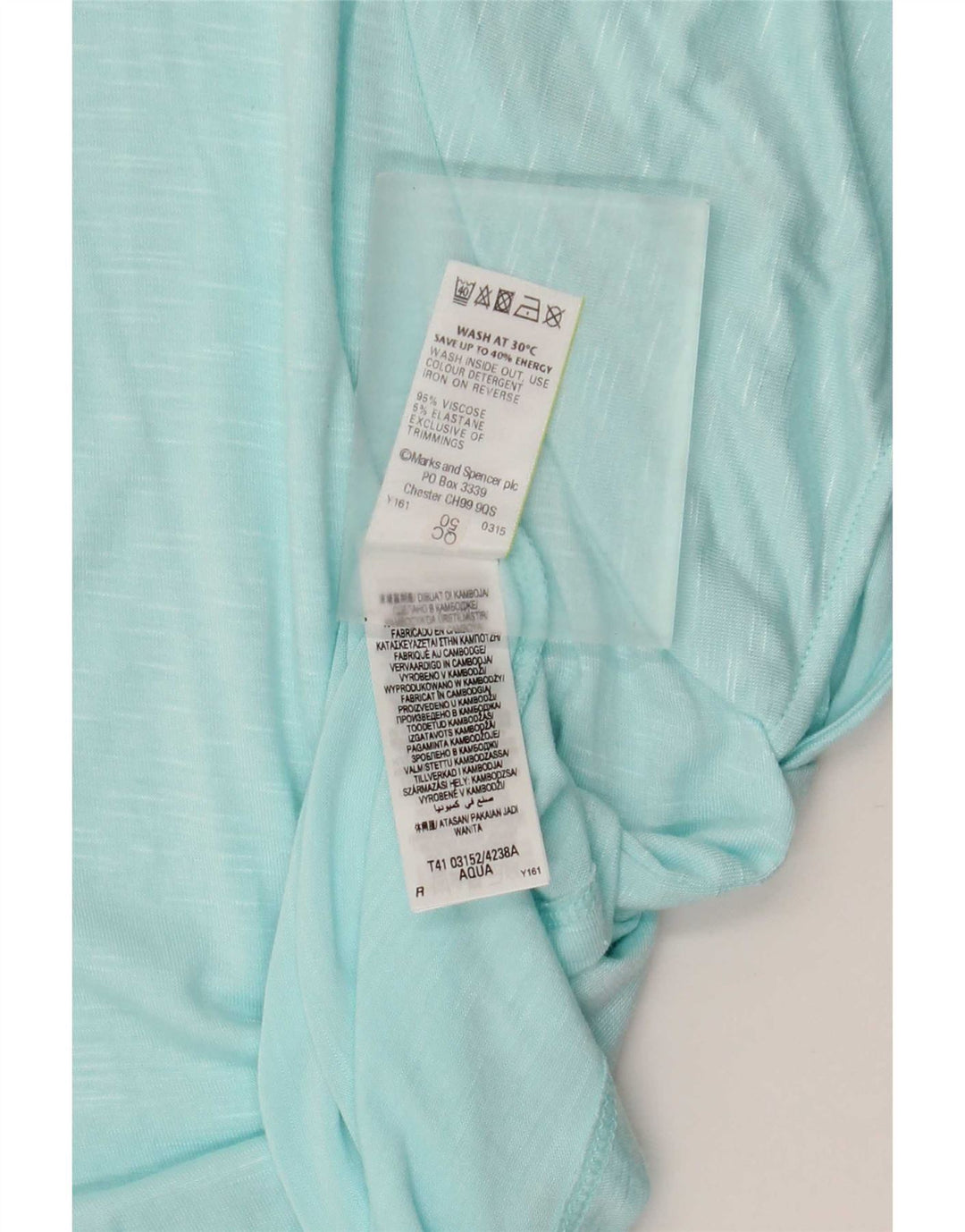 Marks & Spencer Damen Bluse Top UK 20 2XL Blau gefleckte Viskose