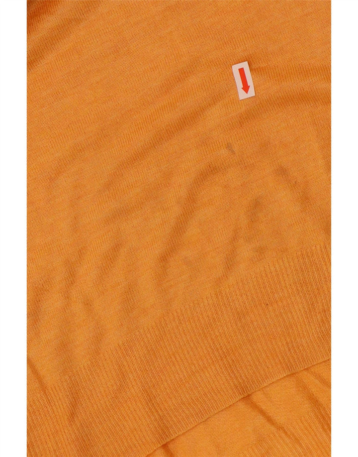 Zara Damen-Pullover mit U-Boot-Ausschnitt, UK 12, mittelorange Viskose