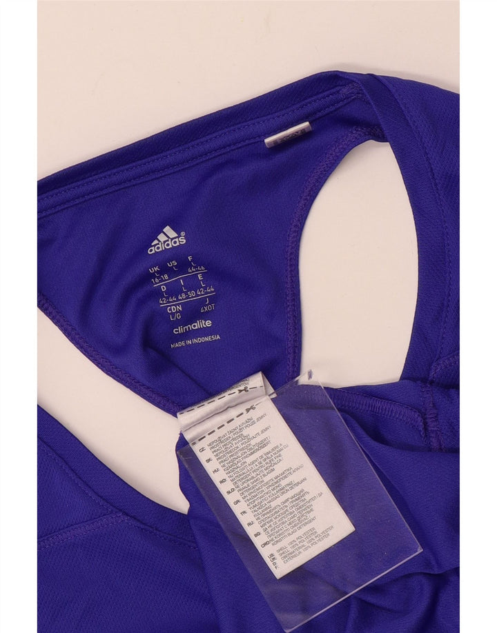 ADIDAS Damen Climalite Weste Top UK 16/18 Large Lila Polyester