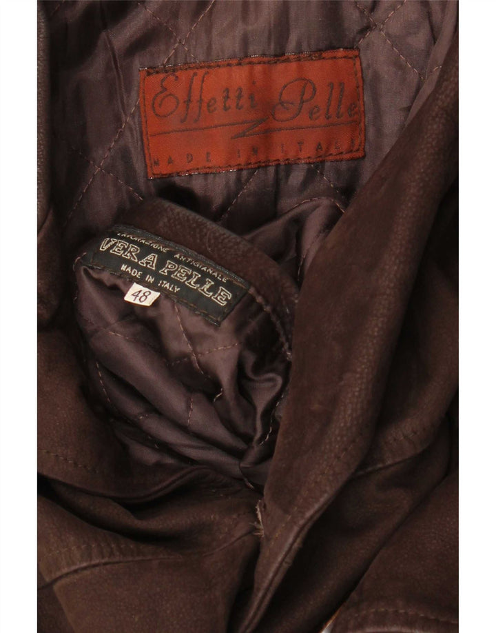 Lavorazione Artigianale Herren Lederjacke IT 48 Mittelbraun