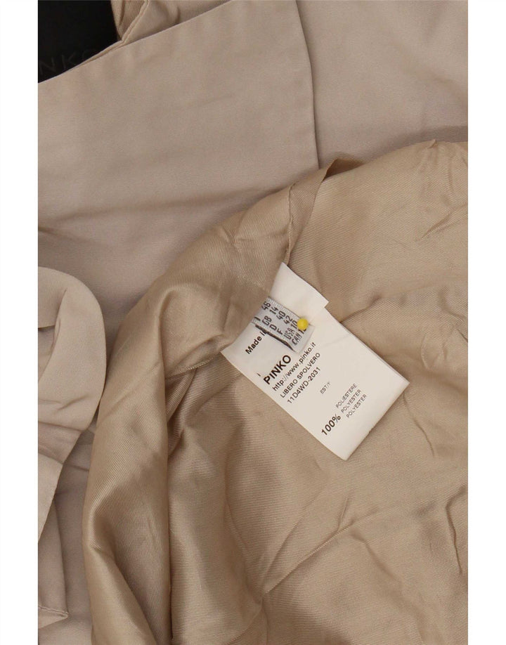 Pinko Womens Longline Blazer Jacke UK 14 Large Beige Polyester