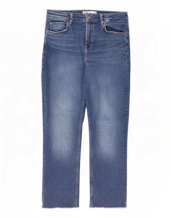 Zara Damen Straight Jeans EU 40 Medium W30 L26 Blau