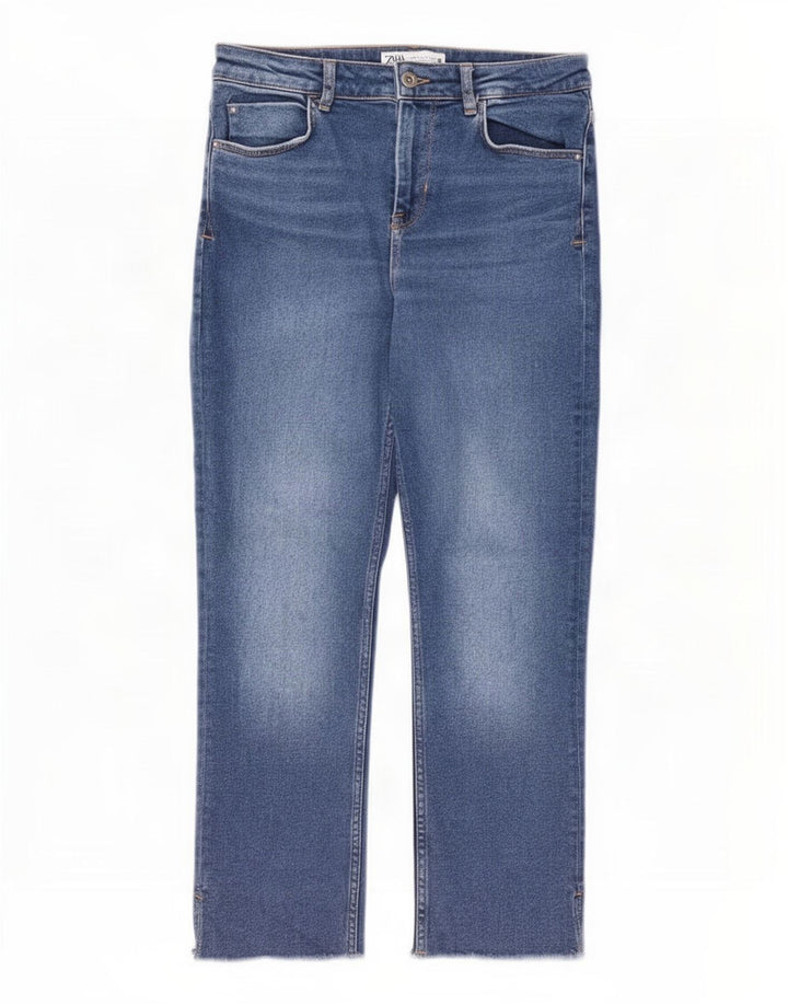 Zara Damen Straight Jeans EU 40 Medium W30 L26 Blau