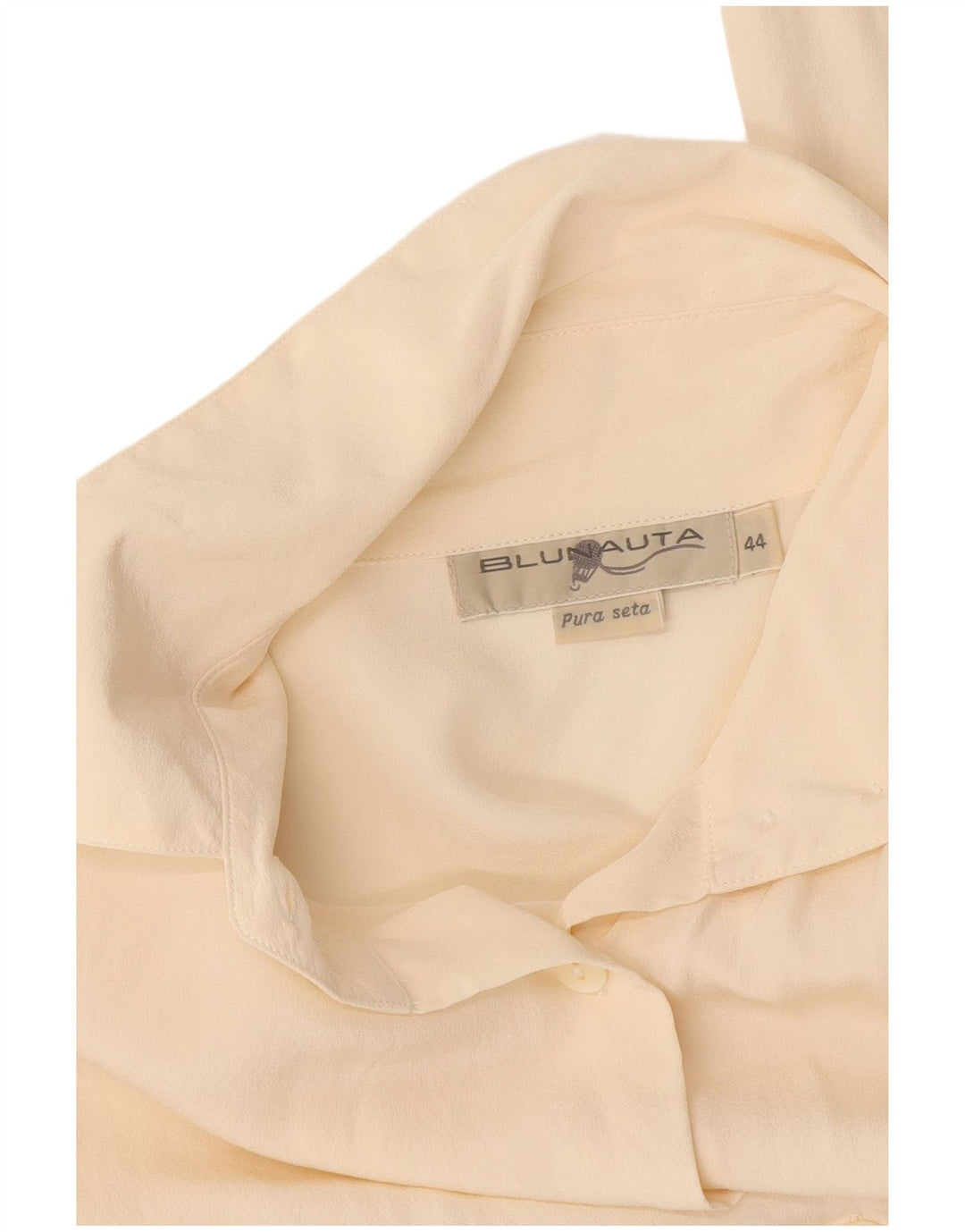 Blunauta Damen-Hemdbluse IT 44 Mittelweiße Seide