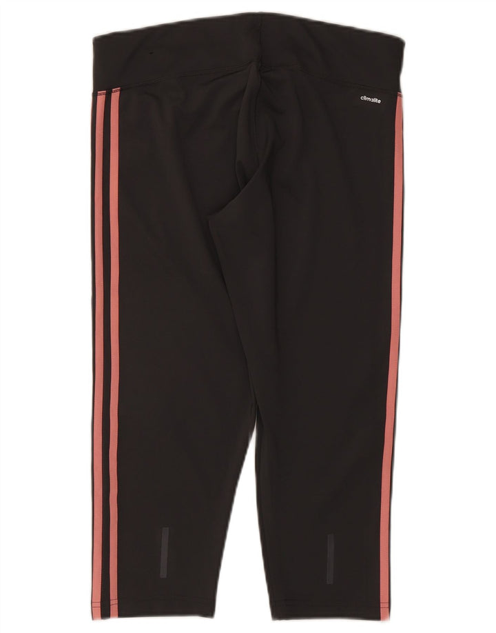 Adidas Damen Climalite Capri Leggings UK 16/18 Large Grau Polyester