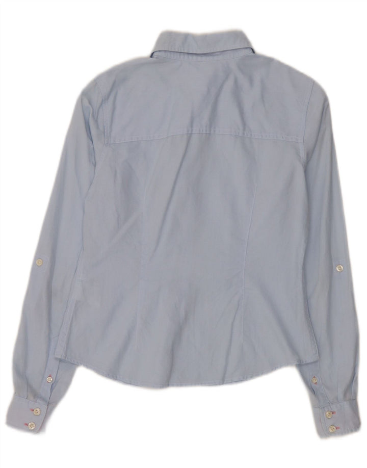 Tommy Hilfiger Damenhemd US 4 Small Blaue Baumwolle