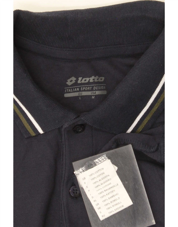 Lotto Herren-Poloshirt aus mittelblauer, gestreifter Baumwolle