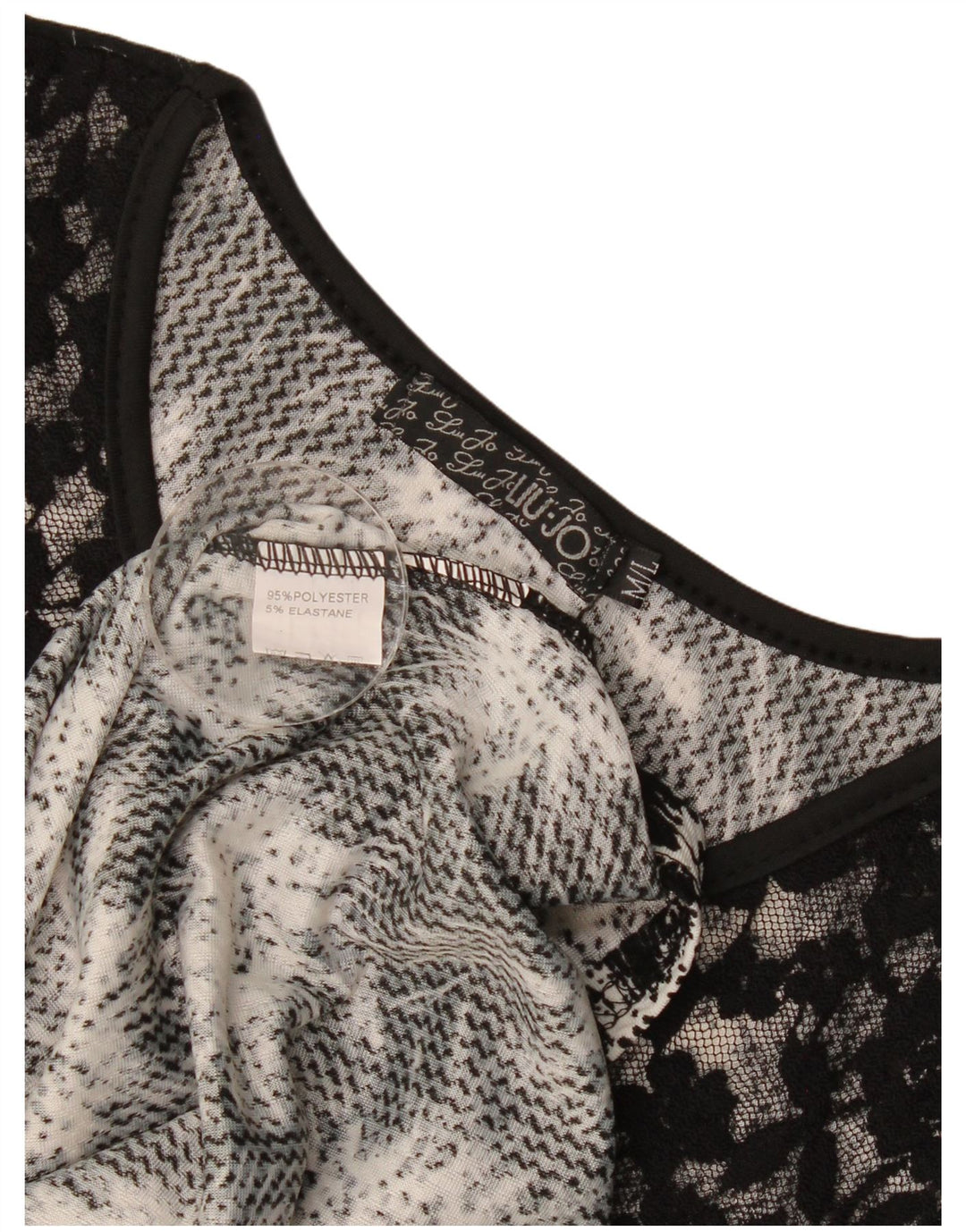 Liu Jo Damen Etuikleid UK 12 Mittelschwarzes, geblümtes Polyester