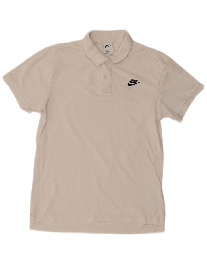 Nike Herren-Poloshirt, Größe S, weiße Baumwolle