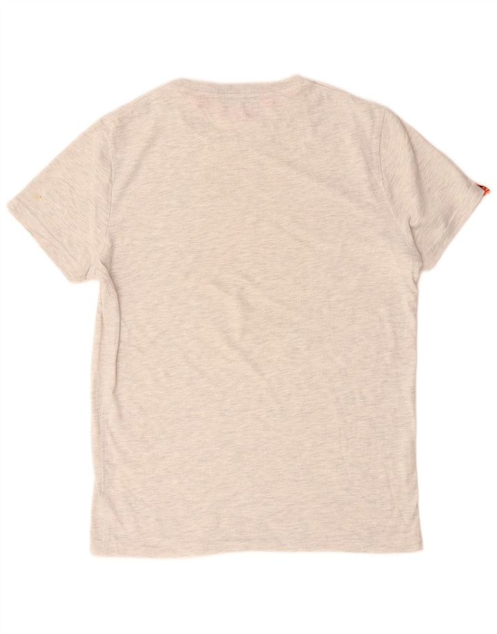 Superdry Herren Grafik-T-Shirt-Oberteil, groß, grau gesprenkelte Baumwolle