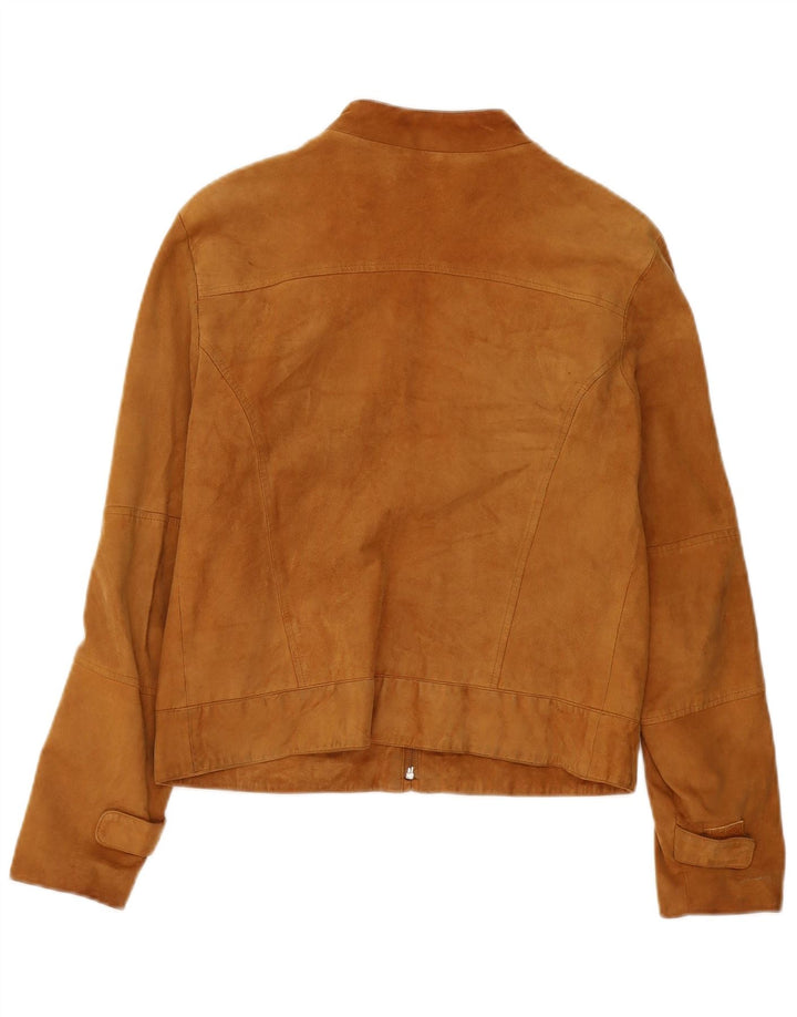 Conbipel Damen Bomber-Wildlederjacke UK 10 Small Beige Leder