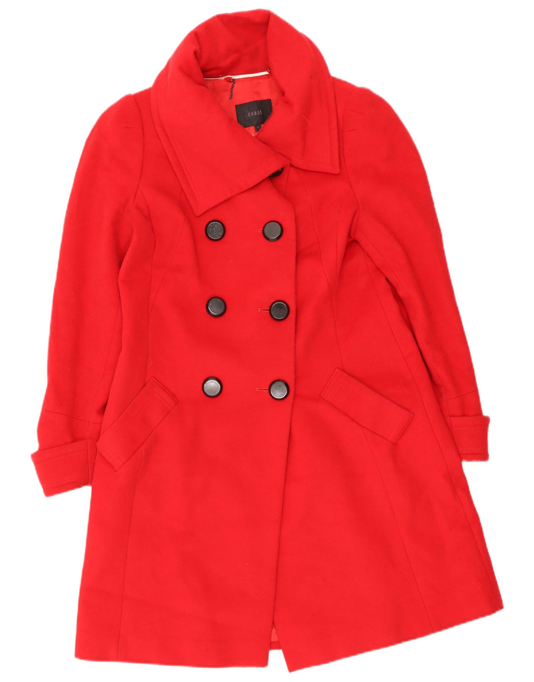 Coast Damen Zweireihiger Mantel UK 12 Mittelrote Wolle