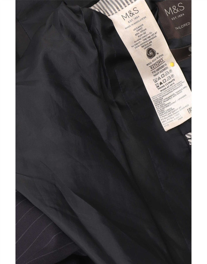 Marks & Spencer Herren-Blazer IT 42 Medium Navy Blue Nadelstreifen