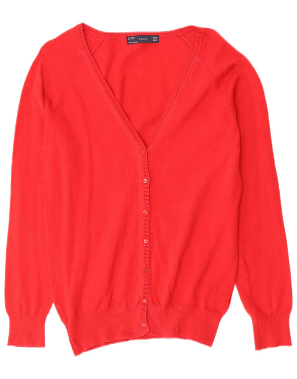 Zara Damen Strickjacke UK 18 XL Rote Baumwolle