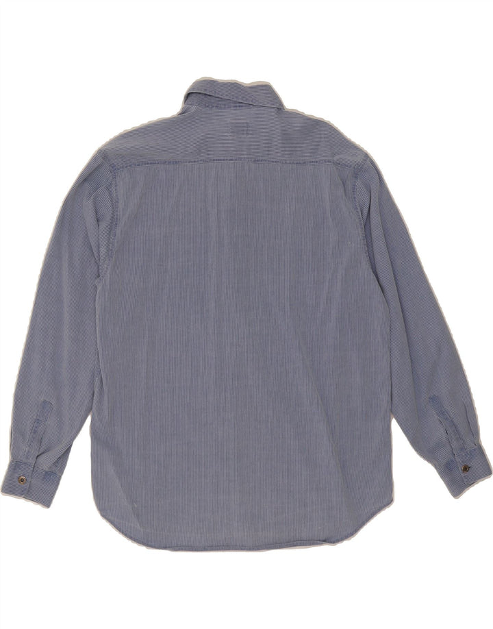 ARMANI JUNIOR Boys Shirt 15-16 Years Blue Pinstripe Cotton Vintage Armani Junior and Second-Hand Armani Junior from Messina Hembry 