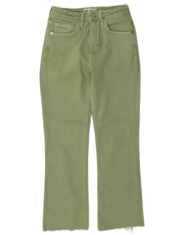 Zara Damen Straight Jeans EU 34 2XS W24 L27 Grün
