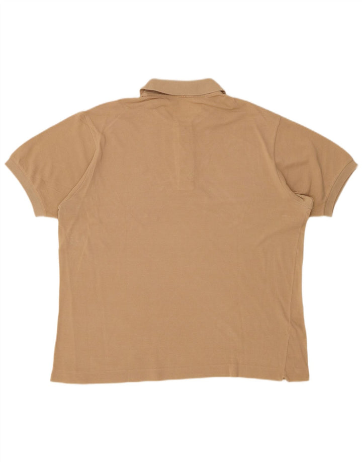 LACOSTE Herren-Poloshirt, Größe 5, große beige Baumwolle