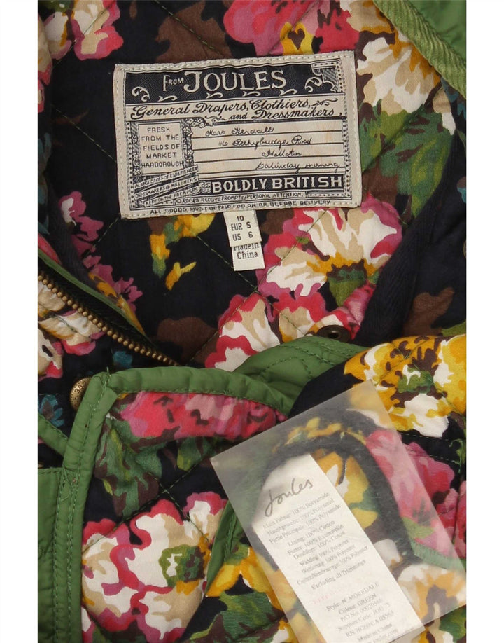 Joules Damen Steppjacke UK 10 Small Grün geblümtes Polyamid