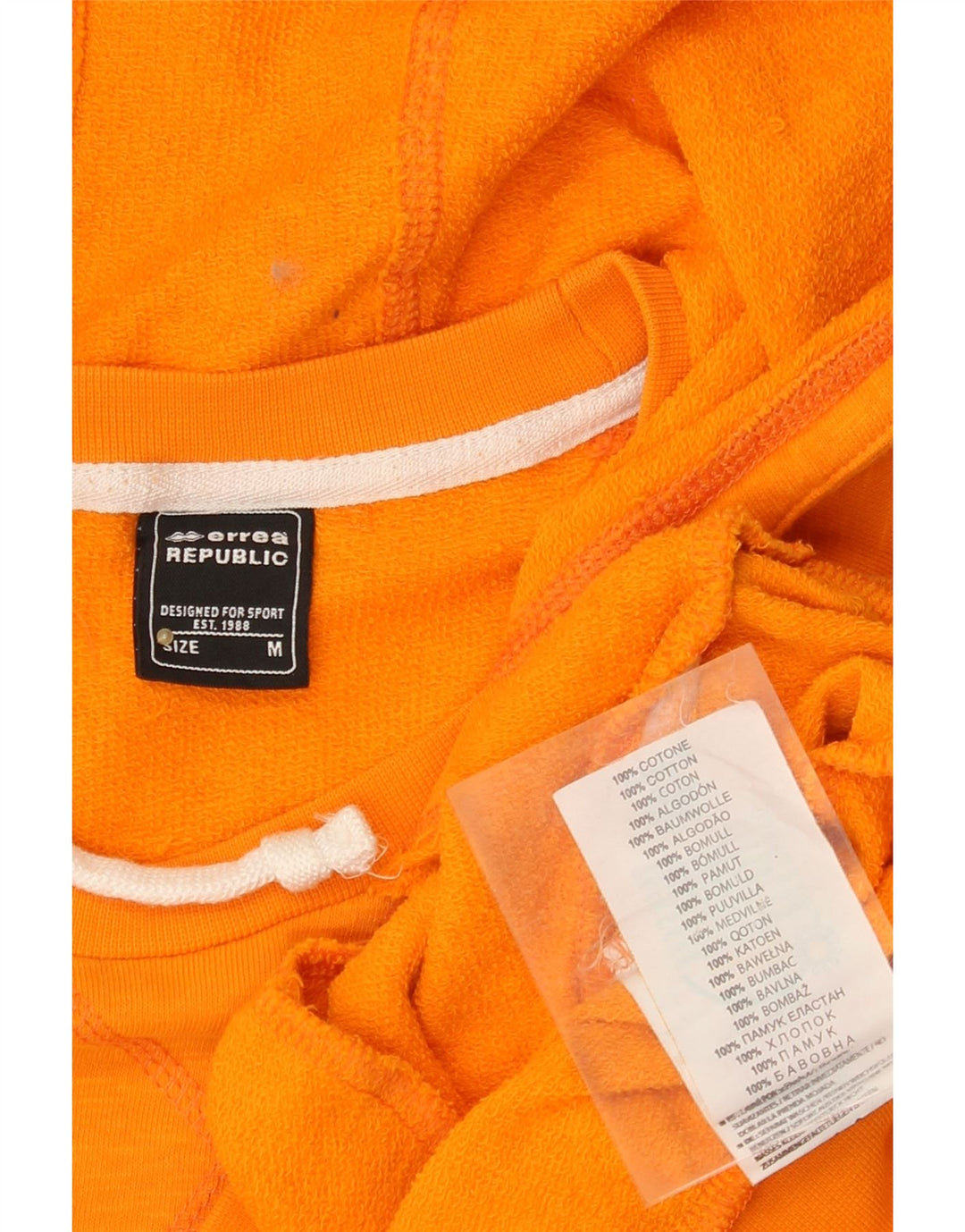 ERREA Herren-Kapuzenpullover mit Grafik, mittelorange Baumwolle