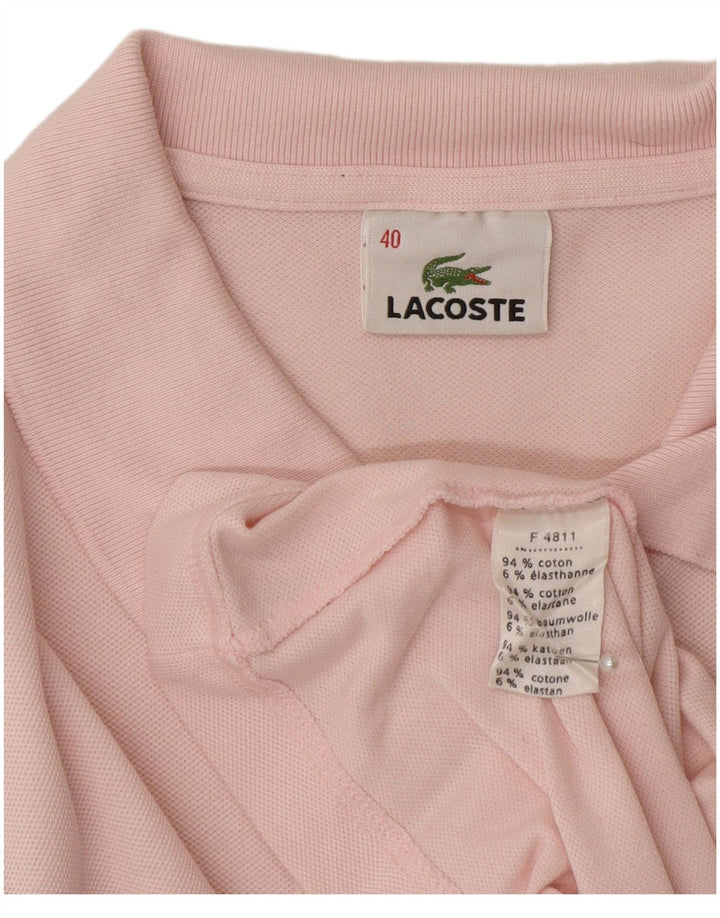 Lacoste Damen-Langarm-Poloshirt, Größe 40, mittelrosa, Baumwolle