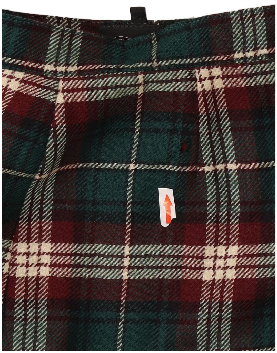 Superior Damen Wickelrock IT 42 Medium W28 grün karierte Wolle