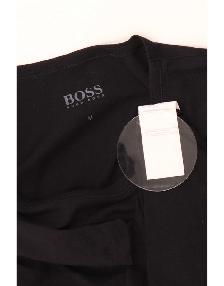 Hugo Boss Herren T-Shirt Top Medium Schwarz Baumwolle