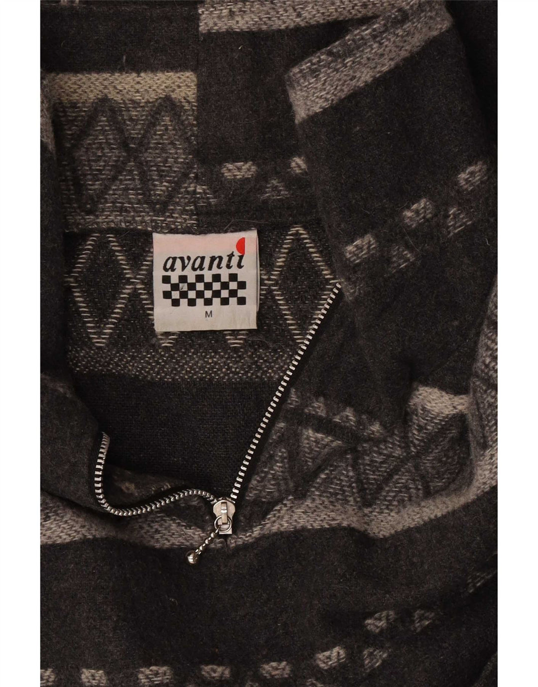 Avanti Herren-Sweatshirt mit Reißverschluss, übergroß, mittelgrau, geometrisch
