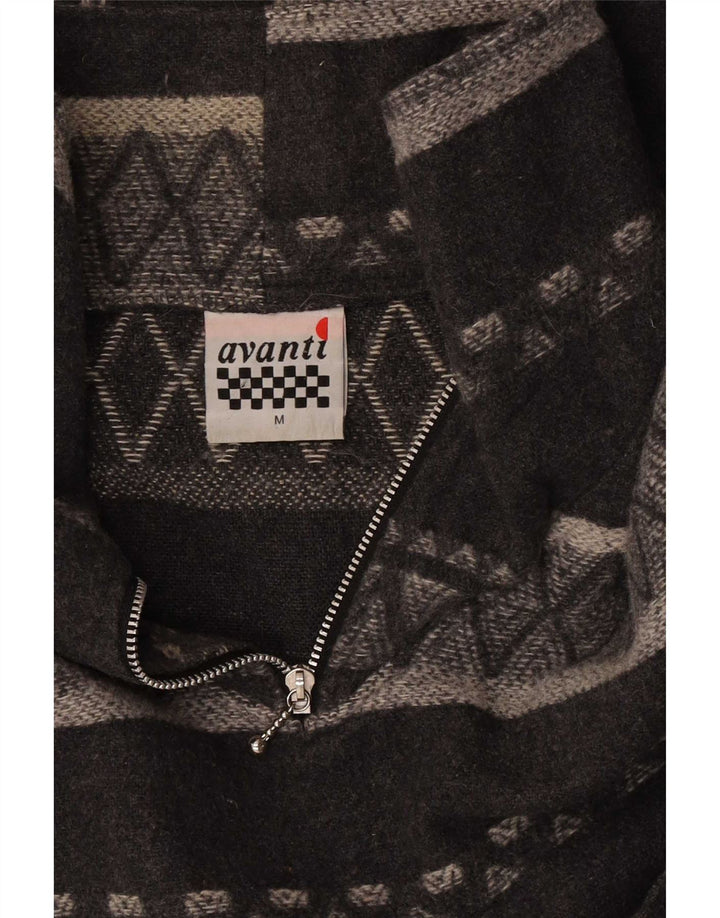 Avanti Herren-Sweatshirt mit Reißverschluss, übergroß, mittelgrau, geometrisch