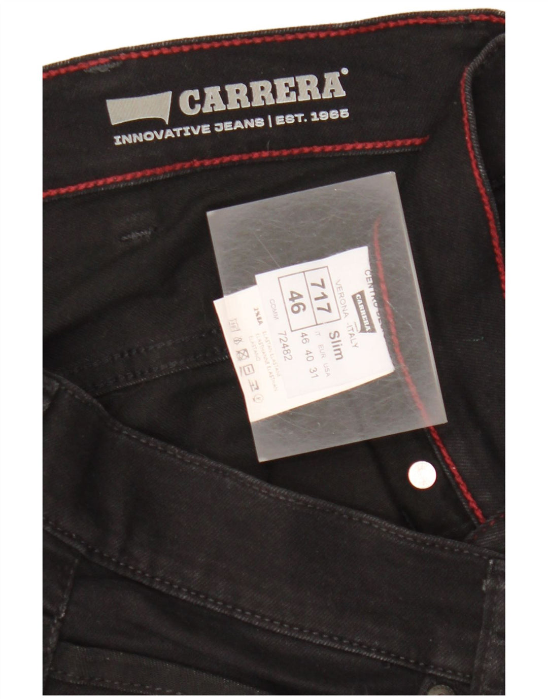CARRERA Womens 717 Slim Jeans W31 L32 Black Cotton