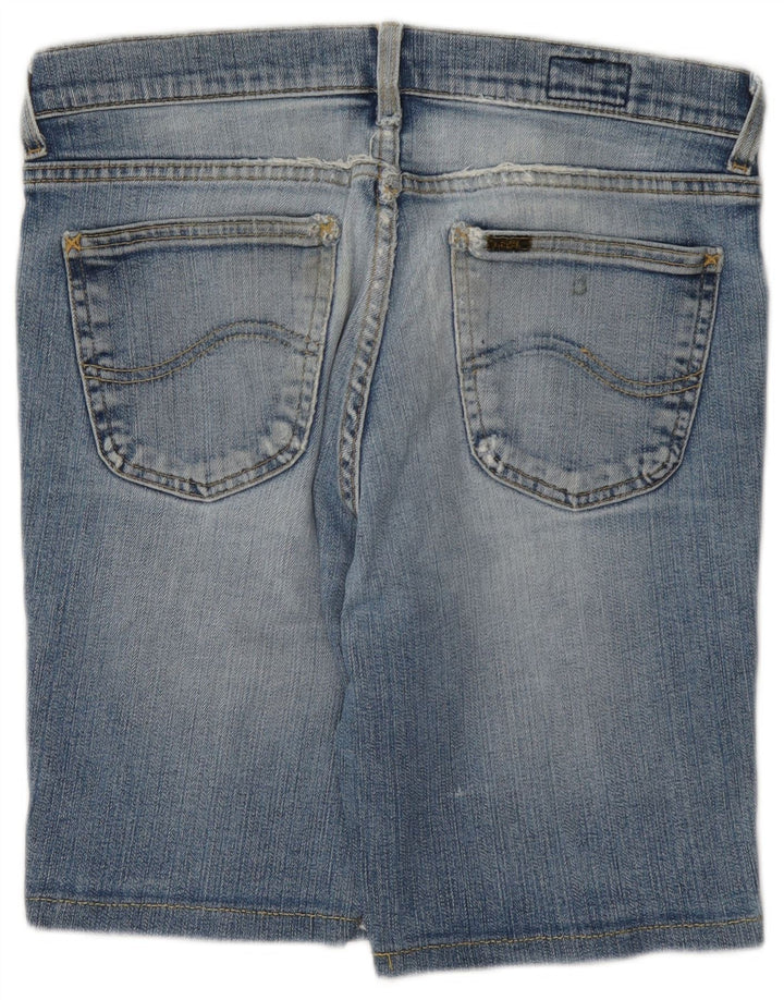 Lee Damen REED Distressed Denim Shorts W34 Große blaue Baumwolle