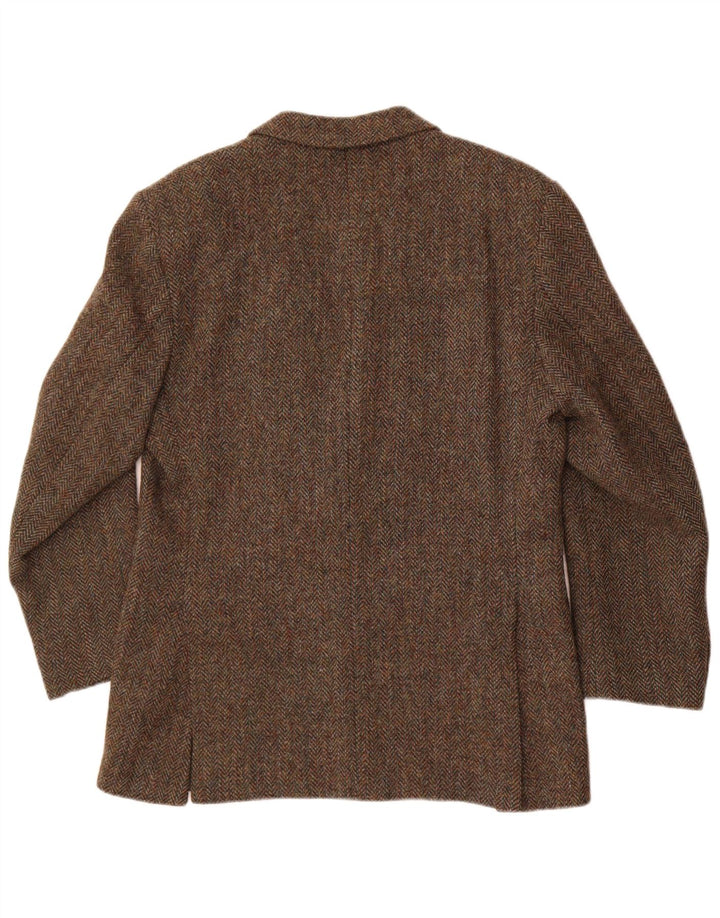 Pitlochry Herren Harris Tweed Blazer Jacke UK 38 Mittelbraun Fischgrätenmuster