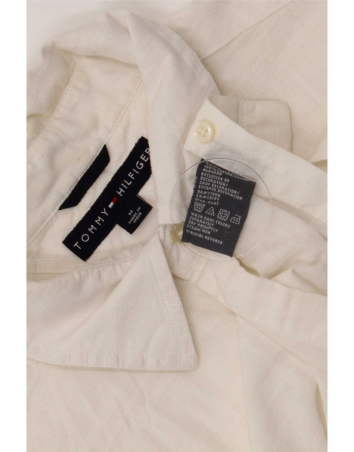 Tommy Hilfiger Herren-Kurzarmhemd, mittelweiß, kariert, Baumwolle