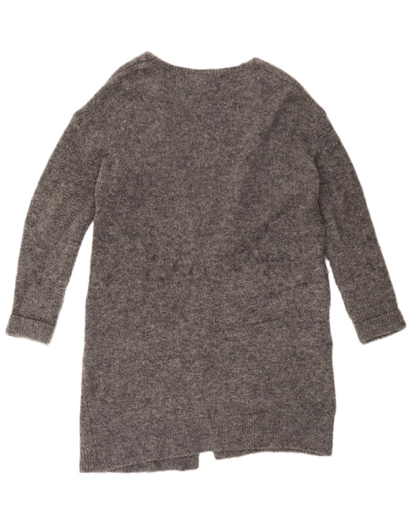 Topshop Damen-Strickjacke in Übergröße, lang geschnitten, Gr. 8, Größe S, Grau meliert