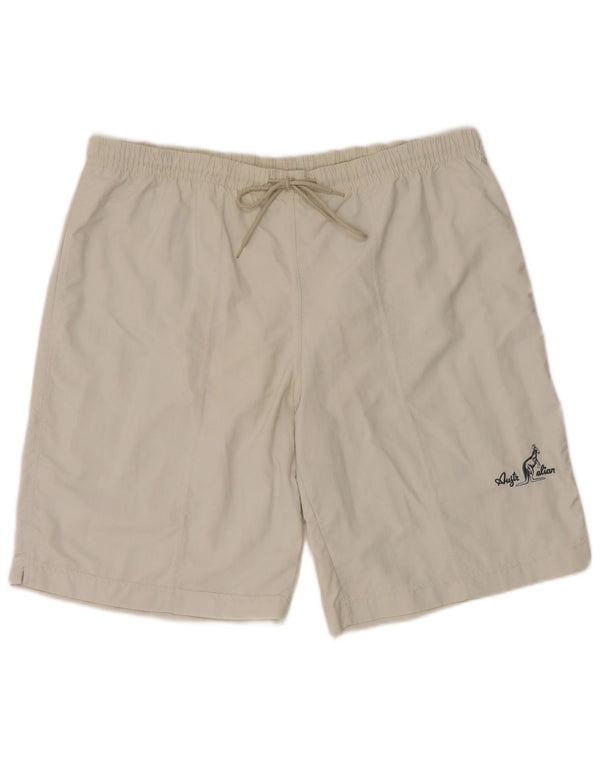 AUSTRALIAN L'ALPINA Herren-Sportshorts Größe 54 2XL Graues Polyamid