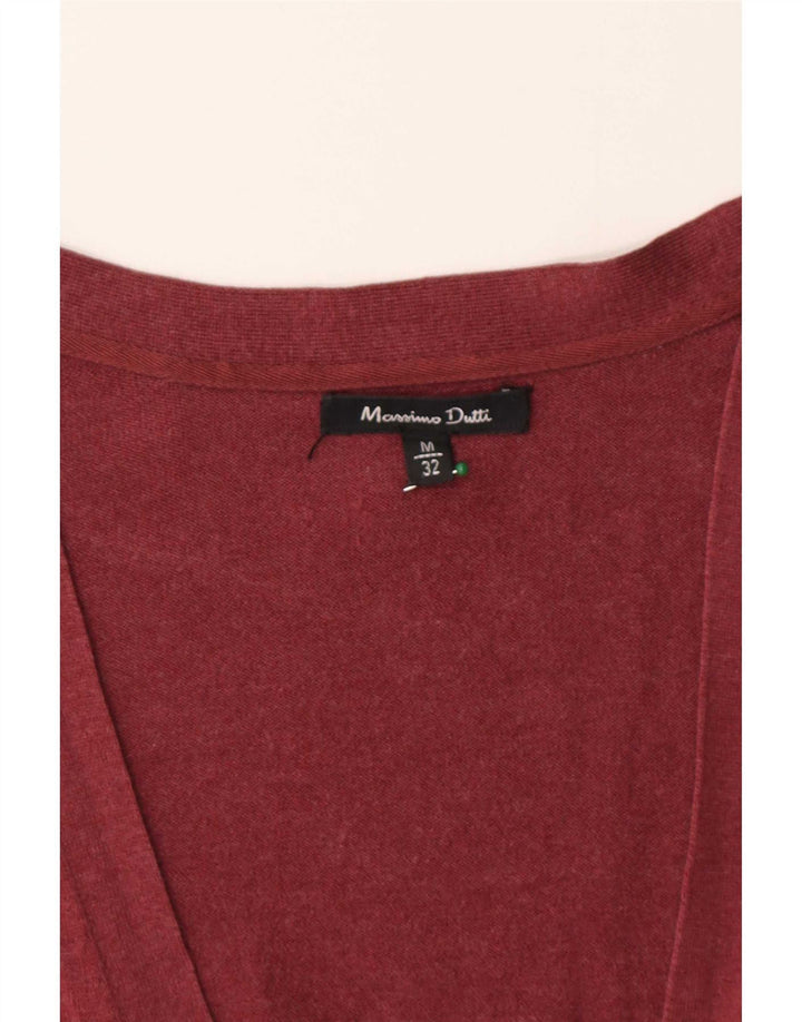 Massimo Dutti Damen-Cardigan-Pullover UK 12 Medium Burgund