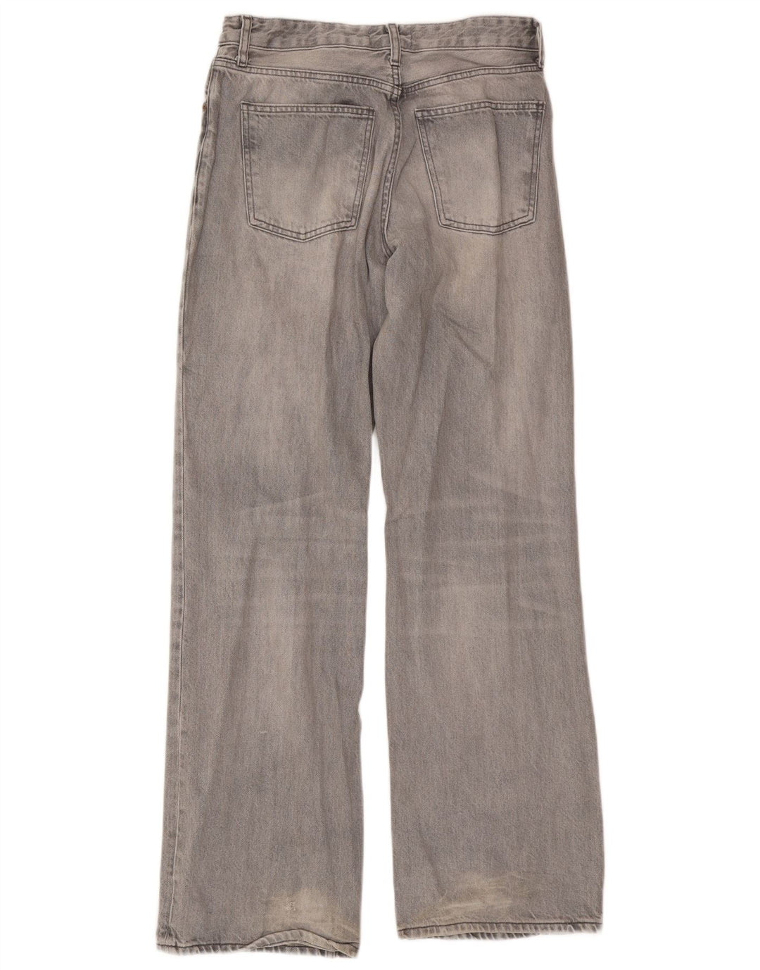 Zara Damen-Jeans mit weitem Bein, EU 38, mittelgroß, W28, L33, graue Baumwolle