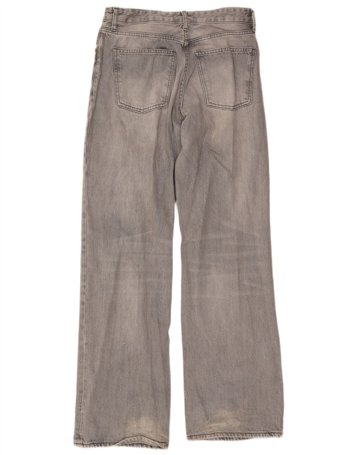 Zara Damen-Jeans mit weitem Bein, EU 38, mittelgroß, W28, L33, graue Baumwolle