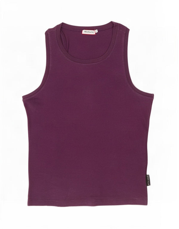 Max & Co. Womens Slim Fit Vest Top UK 12 Medium Purple Cotton