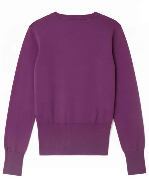 Gant Damen-Pullover mit V-Ausschnitt, UK 12, mittelviolette Baumwolle