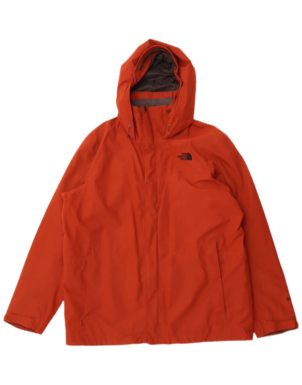 THE NORTH FACE Herren Gore-Tex Regenjacke mit Kapuze UK 42 XL Orange Polyester